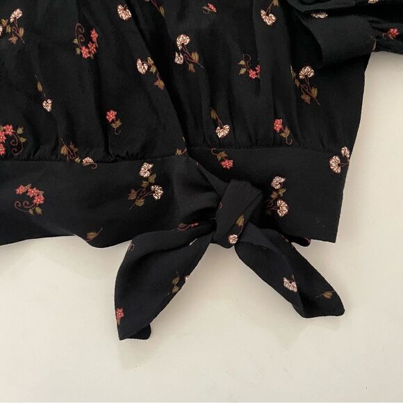 MADEWELL Women Wrap Size XXS Top Black/ Floral - Picture 4 of 7